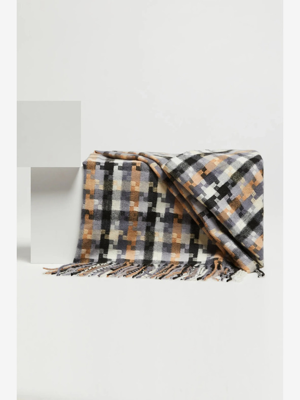 Moodo Sciarpa a quadri da donna marrone-grigio Moodo