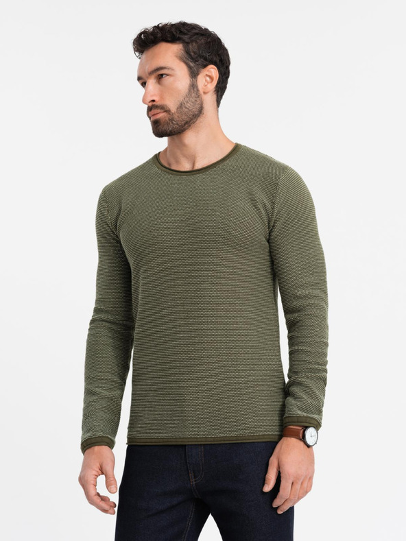 Ombre Clothing Maglia RELAXED FIT da uomo con motivo verde Ombre Clothing