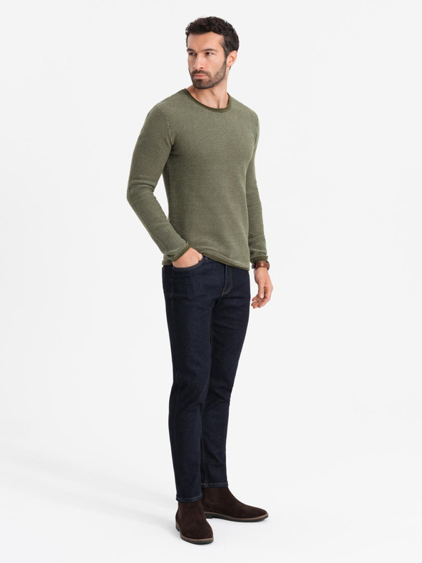 Ombre Clothing Maglia RELAXED FIT da uomo con motivo verde Ombre Clothing