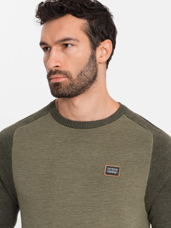 Ombre Clothing Maglia RELAXED FIT da uomo con motivo verde Ombre Clothing