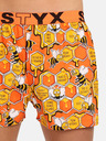 Styx Pantaloncini da letto Styx gialli e arancioni da uomo con fantasia Api