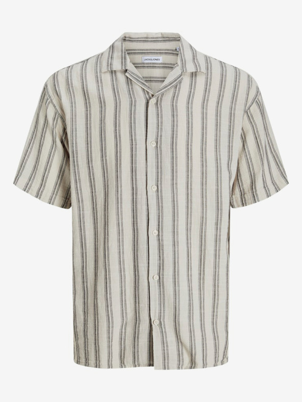 Jack & Jones Camicia a maniche corte a righe Jack & Jones Corp Beige Uomo