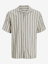 Jack & Jones Camicia a maniche corte a righe Jack & Jones Corp Beige Uomo