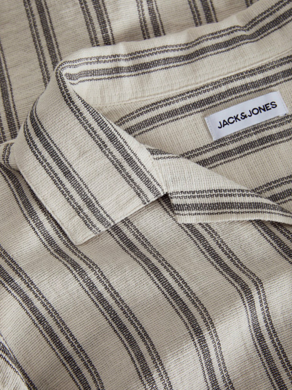 Jack & Jones Camicia a maniche corte a righe Jack & Jones Corp Beige Uomo