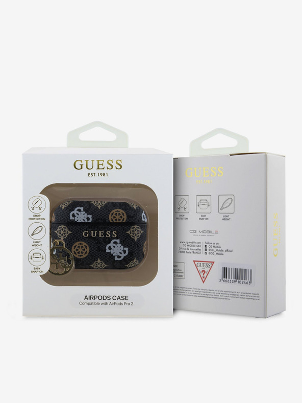 Guess Custodia con charm Guess PU 4G Peony per AirPods Pro 2 nero
