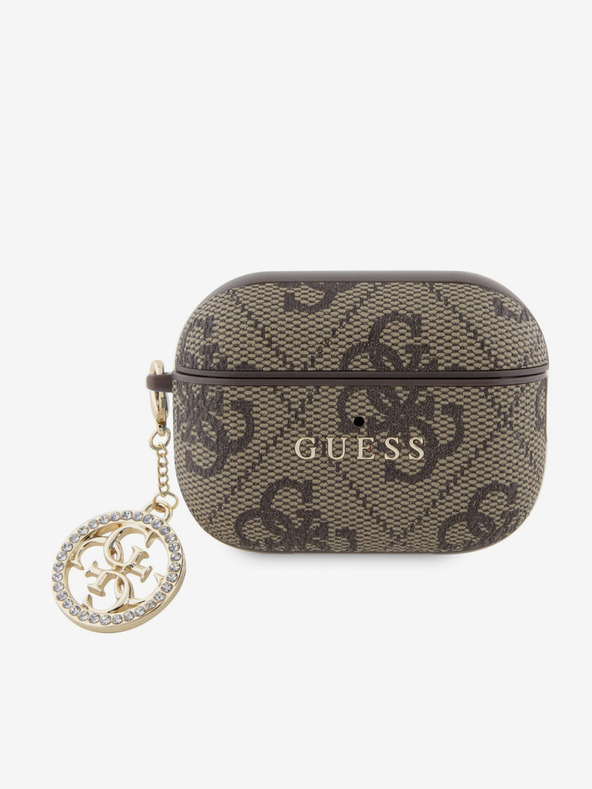 Guess Custodia Charm Guess 4G Script PC/PU per AirPods Pro 2 Marrone