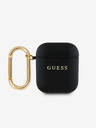Guess Custodia classica con logo in grana Guess PU per AirPods 1/2 nero