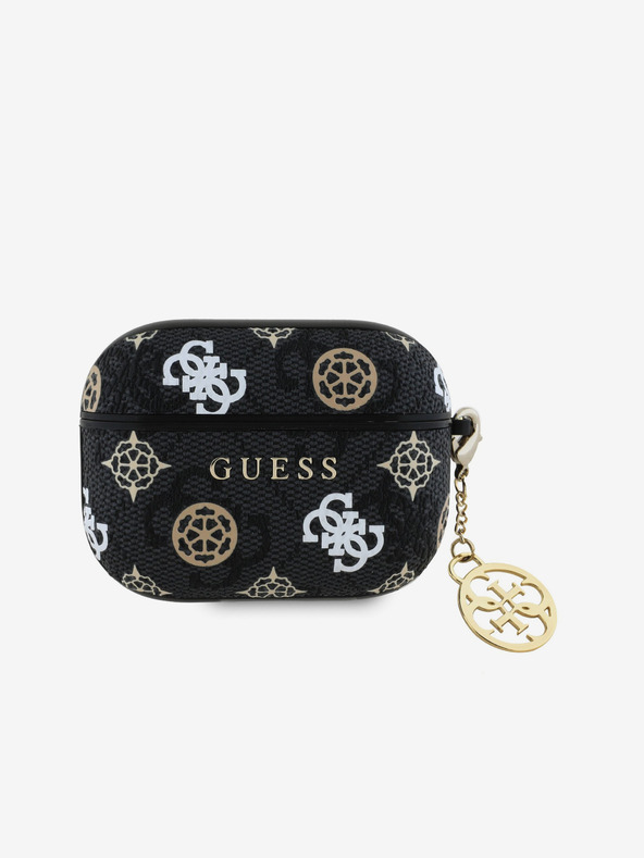 Guess Guess PU 4G Custodia con charm in peonia per AirPods Pro nero