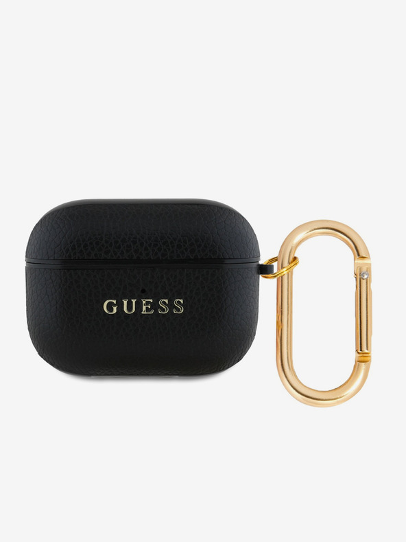 Guess Custodia con logo classico a grana grossa Guess PU per AirPods Pro nero