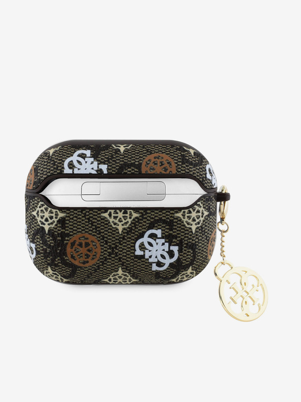 Guess Guess PU 4G Custodia con charm in peonia per AirPods Pro 2 marrone