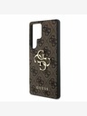 Guess PU 4G Metal Logo Rear Cover for Samsung Galaxy S25 Ultra Brown Phone Case