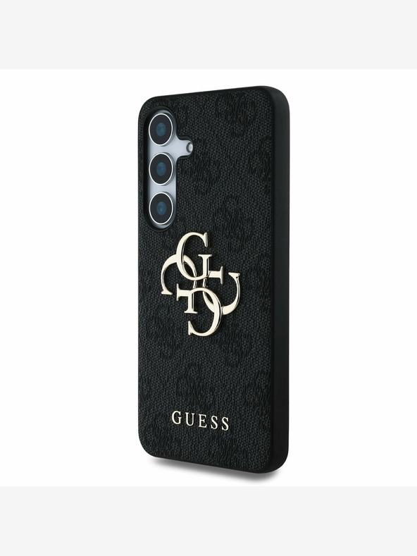 Guess PU 4G Metal Logo Rear Cover for Samsung Galaxy S25+ Grey Phone Case