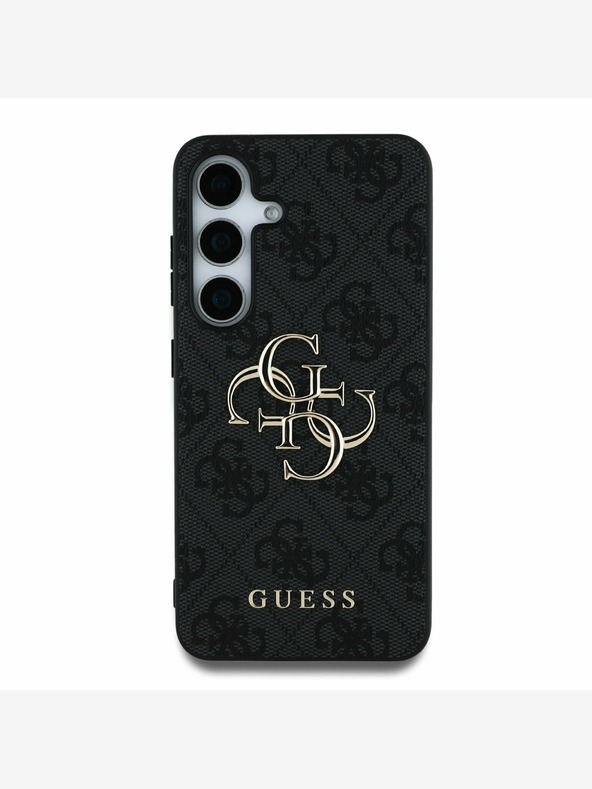 Guess PU 4G Metal Logo Rear Cover for Samsung Galaxy S25+ Grey Phone Case