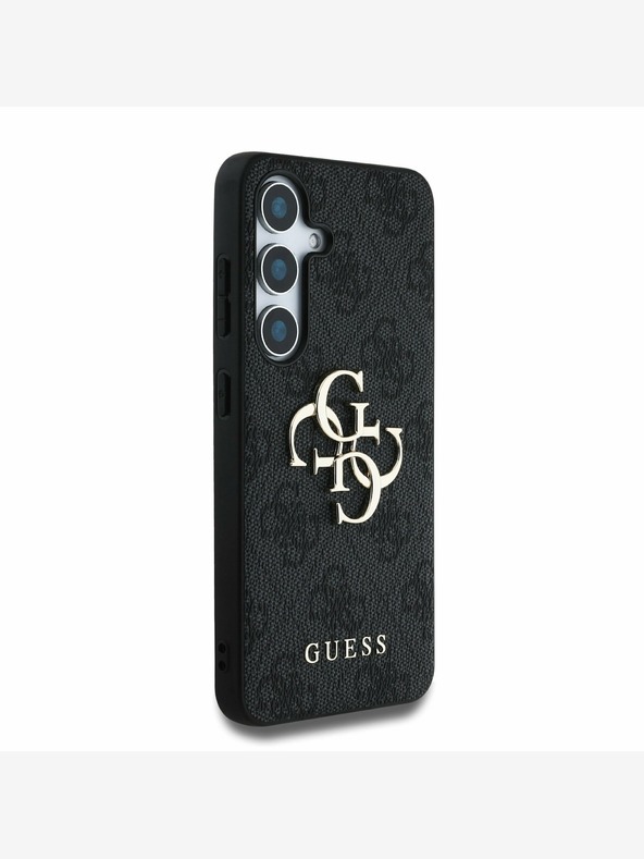 Guess PU 4G Metal Logo Rear Cover for Samsung Galaxy S25+ Grey Phone Case