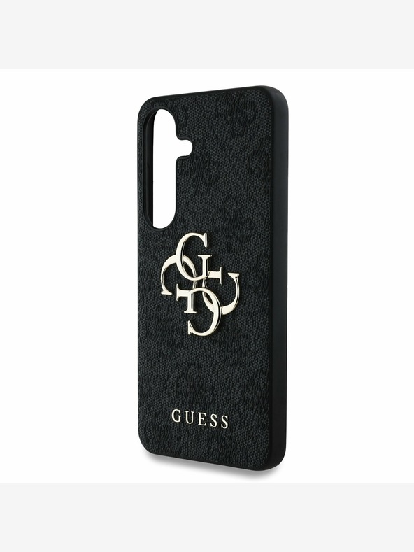 Guess PU 4G Metal Logo Rear Cover for Samsung Galaxy S25+ Grey Phone Case