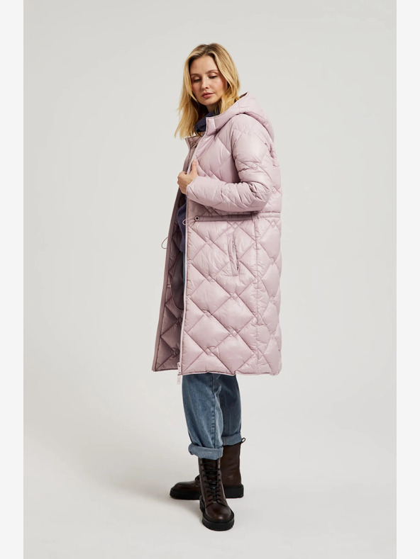 Moodo Giacca trapuntata rosa chiaro con polsini Moodo