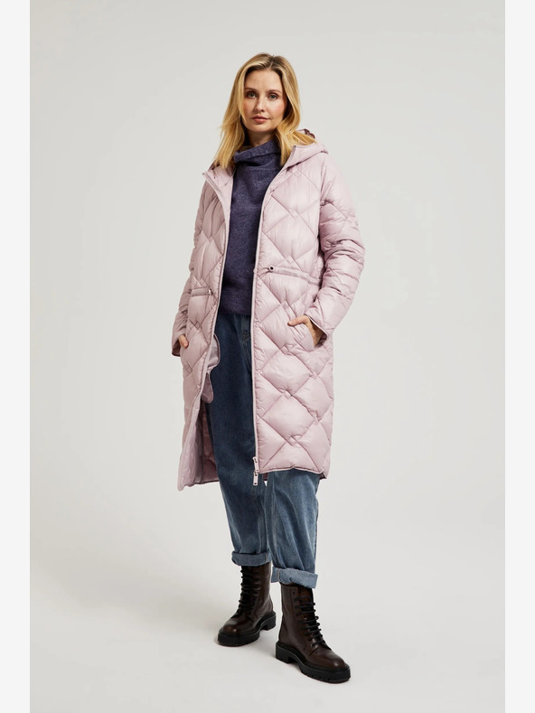 Moodo Giacca trapuntata rosa chiaro con polsini Moodo