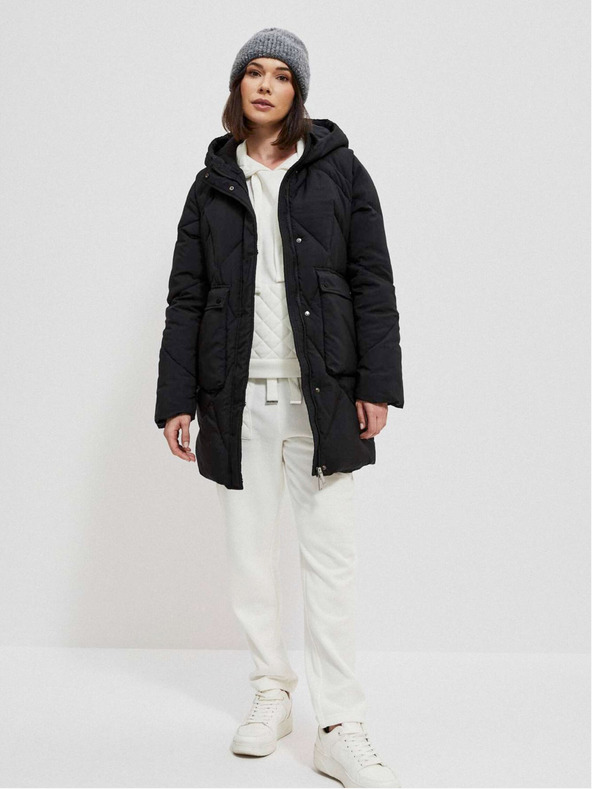 Moodo Giacca nera da donna con maniche staccabili Moodo