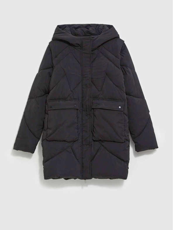 Moodo Giacca nera da donna con maniche staccabili Moodo