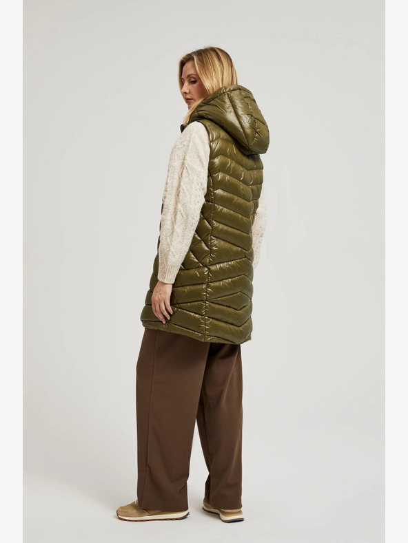 Moodo Gilet trapuntato verde con zip Moodo
