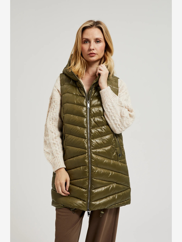 Moodo Gilet trapuntato verde con zip Moodo
