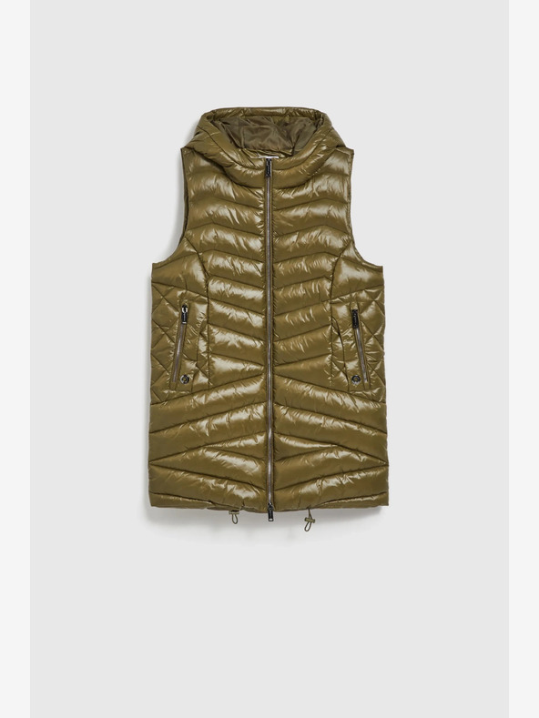 Moodo Gilet trapuntato verde con zip Moodo