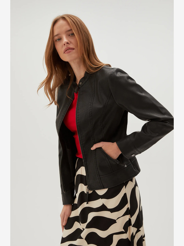 Moodo Giacca nera da donna in pelle Moodo