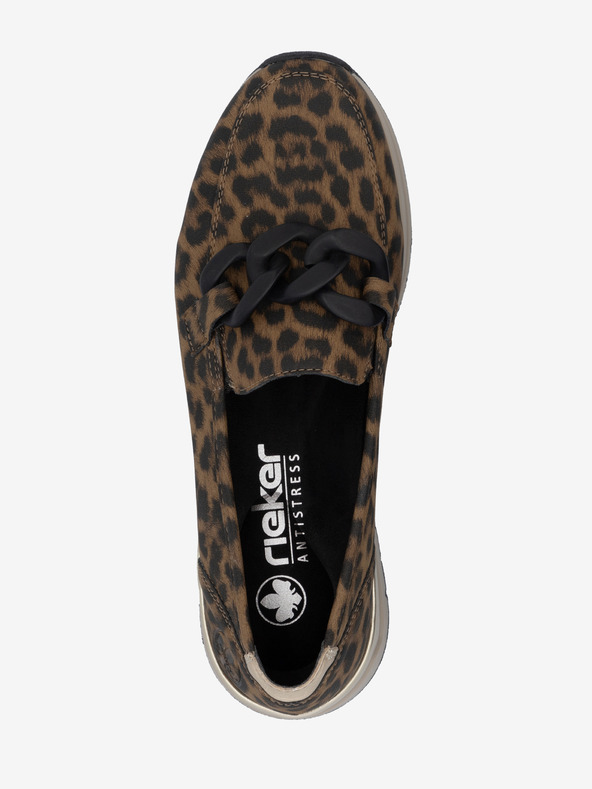 Rieker Mocassini Rieker da donna a fantasia nera e marrone