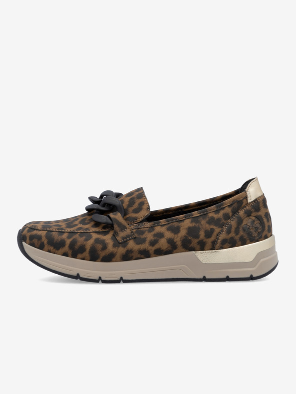 Rieker Mocassini Rieker da donna a fantasia nera e marrone