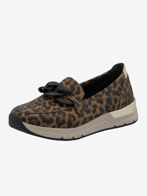 Rieker Mocassini Rieker da donna a fantasia nera e marrone