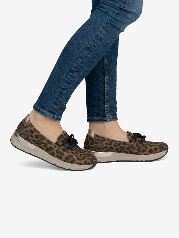 Rieker Mocassini Rieker da donna a fantasia nera e marrone