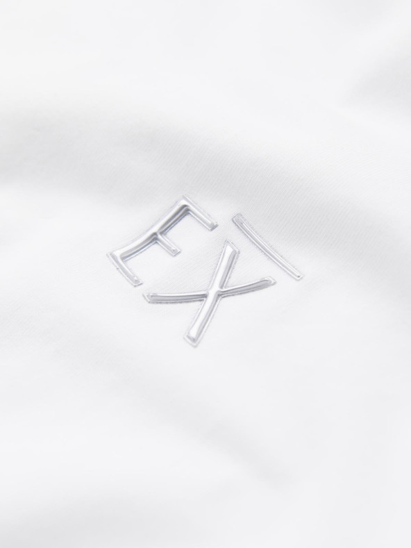 Ombre Clothing T-shirt uomo SLIM FIT con scollo a V, elastan e stampa bianco Ombre Clothing