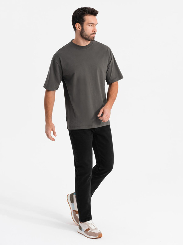 Ombre Clothing T-shirt uomo LOOSE FIT con tasca cachi Abbigliamento Ombre