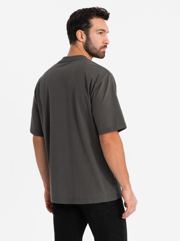 Ombre Clothing T-shirt uomo LOOSE FIT con tasca cachi Abbigliamento Ombre