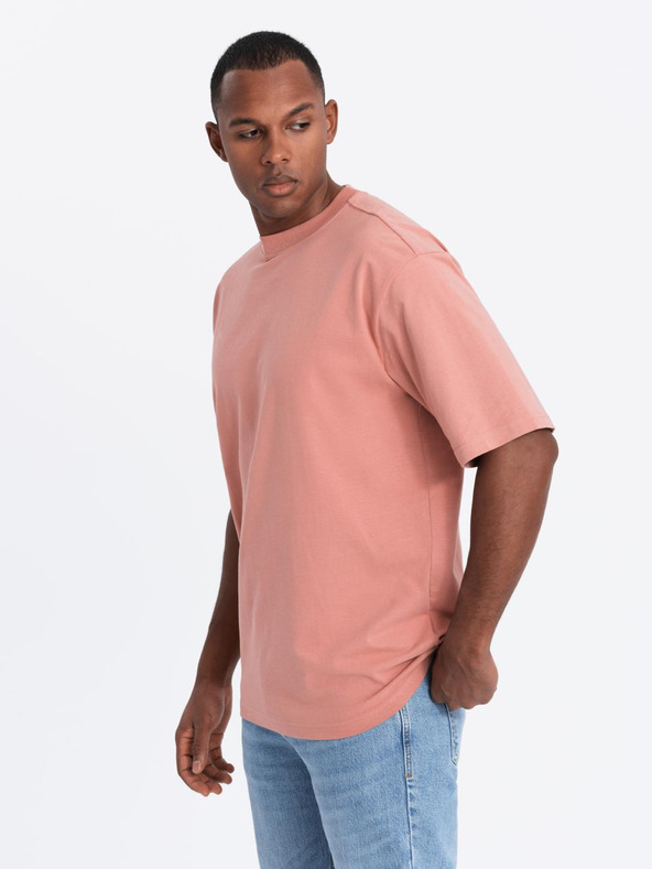 Ombre Clothing T-shirt uomo LOOSE FIT con tasca arancione Ombre Clothing