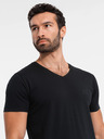 Ombre Clothing T-shirt uomo SLIM FIT con scollo a V, elastan e stampa nera Ombre Clothing