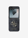 Guess Guess PU 4G Logo in metallo Custodia posteriore per Samsung Galaxy Z Flip 6 Grigio