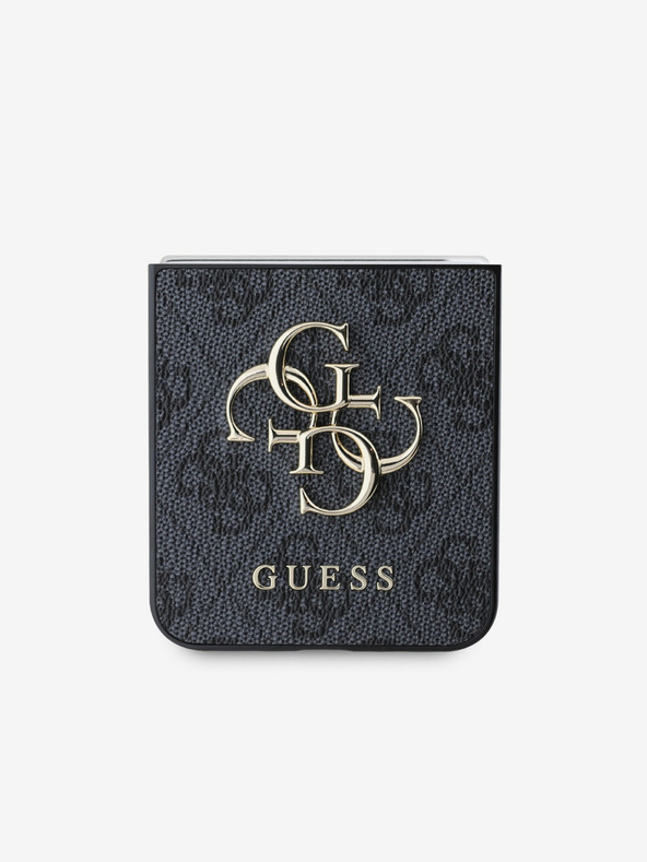 Guess Guess PU 4G Logo in metallo Custodia posteriore per Samsung Galaxy Z Flip 6 Grigio