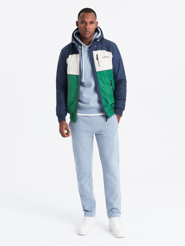 Ombre Clothing Giacca sportiva leggera in pile colorata da uomo verde Ombre Clothing