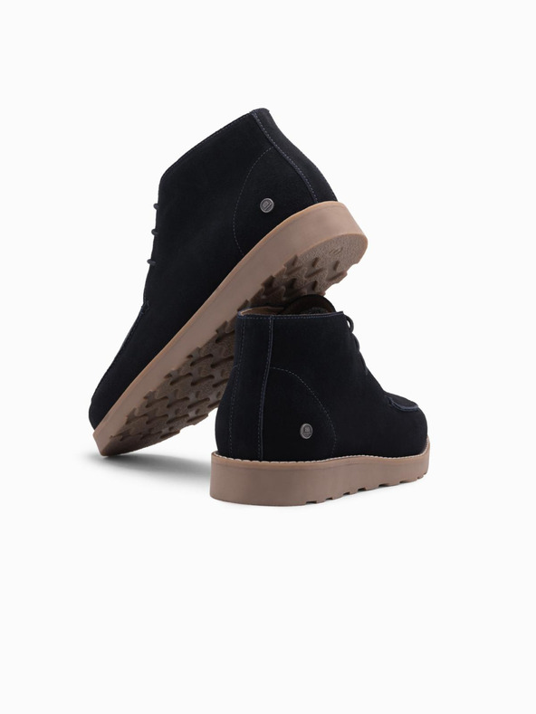 Ombre Clothing Stivaletti da uomo in pelle scamosciata con suola spessa blu Ombre Clothing