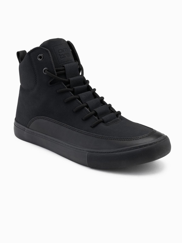Ombre Clothing Scarpe da ginnastica alte da uomo con punta in gomma nero Ombre Clothing