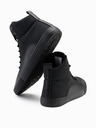 Ombre Clothing Scarpe da ginnastica alte da uomo con punta in gomma nero Ombre Clothing