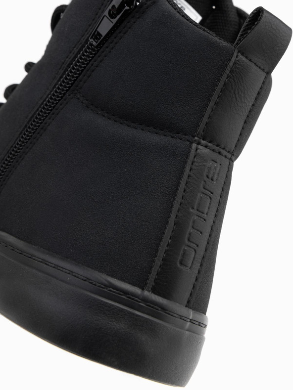 Ombre Clothing Scarpe da ginnastica alte da uomo con punta in gomma nero Ombre Clothing
