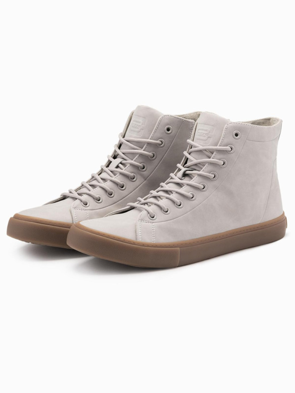 Ombre Clothing Sneakers alte da uomo con punta in gomma grigio Ombre Clothing