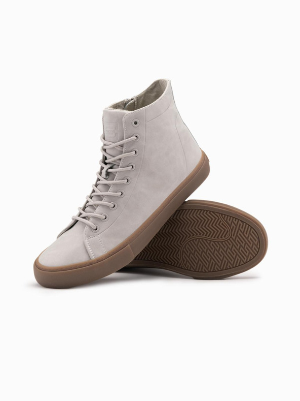 Ombre Clothing Sneakers alte da uomo con punta in gomma grigio Ombre Clothing