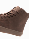 Ombre Clothing Sneakers alte da uomo con punta in gomma marrone Ombre Abbigliamento