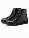 Ombre Clothing Scarpe da uomo con tacco alto in ecopelle lucida nero Ombre Clothing