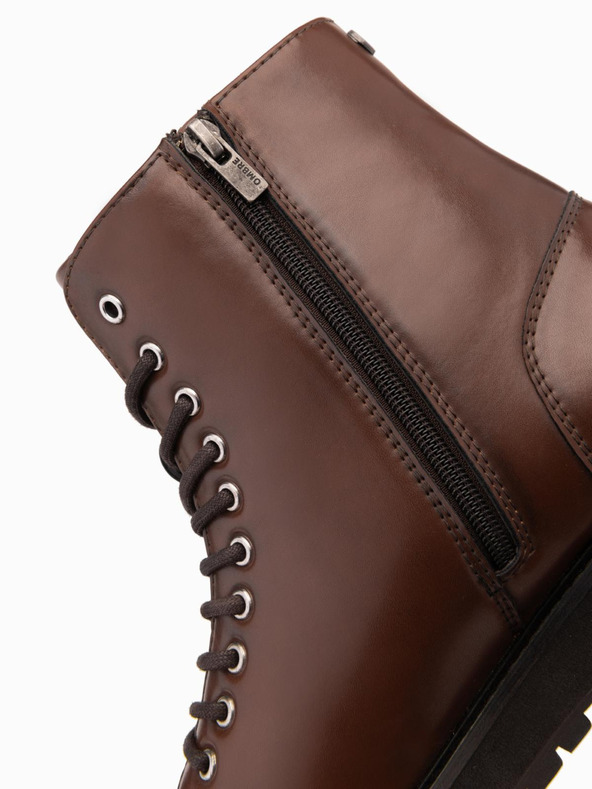 Ombre Clothing Scarpe alte da uomo in ecopelle lucida marrone Ombre Clothing