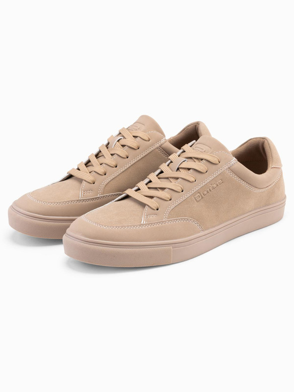Ombre Clothing Scarpe monocromatiche da uomo in stile streetwear beige Ombre Clothing