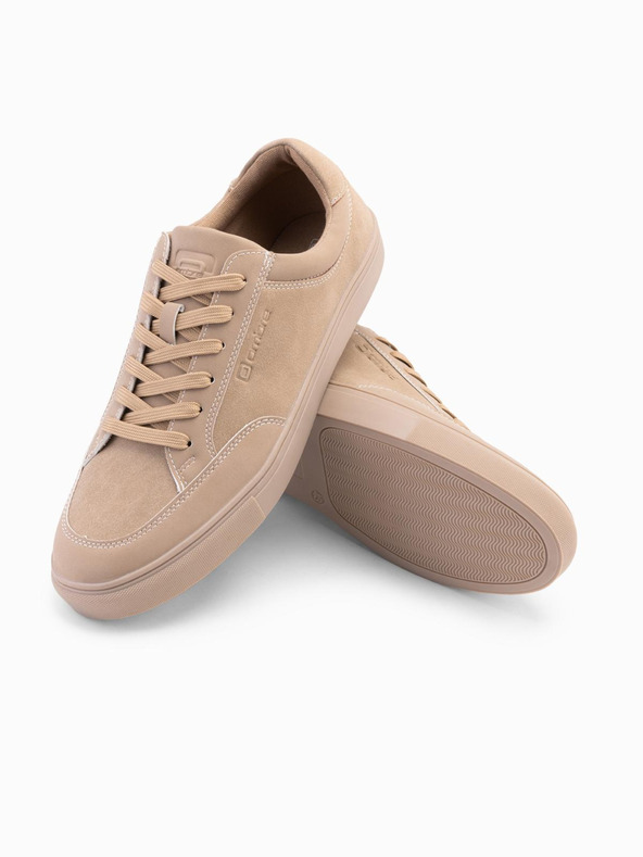 Ombre Clothing Scarpe monocromatiche da uomo in stile streetwear beige Ombre Clothing